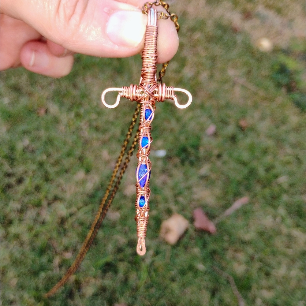 Wire wrapped copper sword